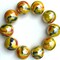Lot of 10 TROPICANA Yellow/Red Glass Marbles 25mm (1 inch) shooter